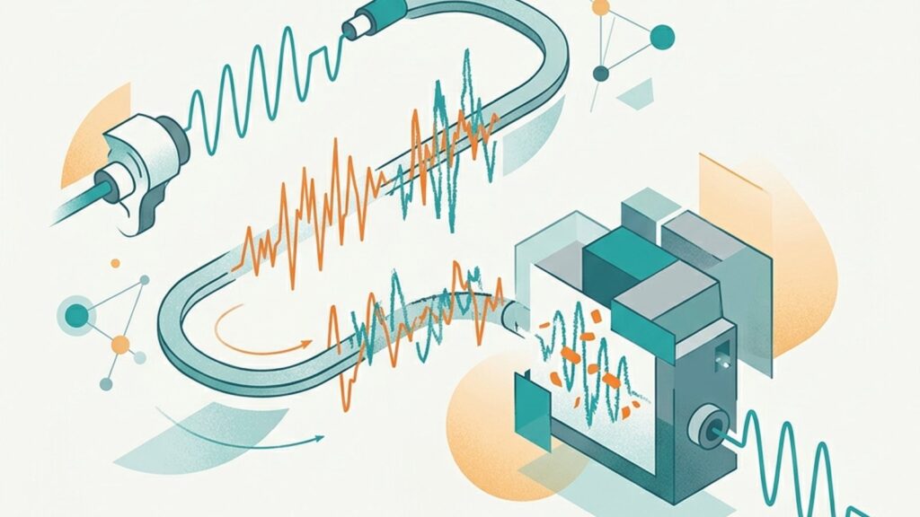 Conceptual illustration of a sensor signal path with filtering options at the transmitter and data logger stages